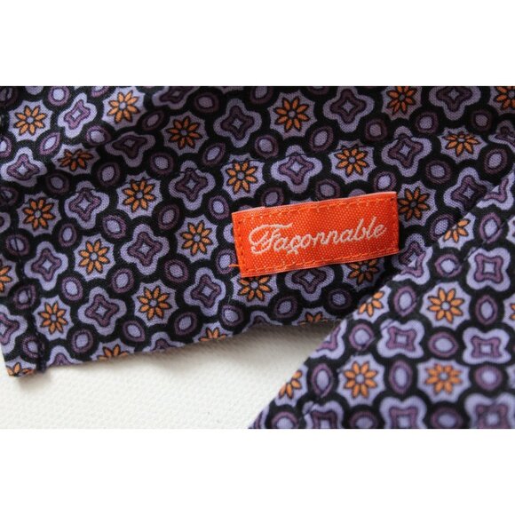 Faconnable Mens Small Purple Geometric Print 100% Cotton Button Down Shirt - Picture 5 of 5